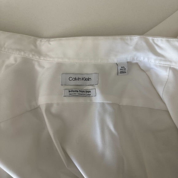 Men's Calvin Klein Button Down Dress Shirt | White | Only worn once | Size 34/35 - Picture 2 of 4